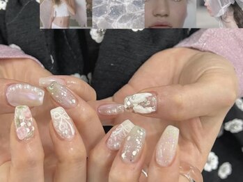 ジェミーネイル エビス(Jemiy nail ebisu)/ガーリーリボンバラシルバーラメ