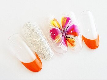 幻之花ネイル/手書き花ネイル