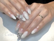 キュアーズ ネイル(CURES NAIL)/白ラメグラデーション