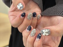 ネイルメゾン 池袋店(NAIL MAISON)/ネイビーチェック¥10550