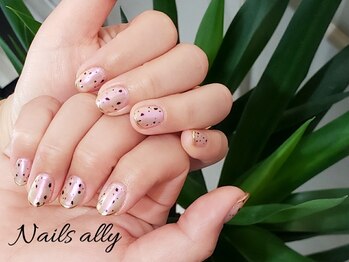 ネイルズアリー 立川店(Nails ally)/うずら柄×オーロラ×ミラー