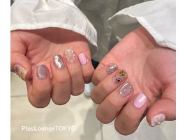 春ネイル♪ちぐはぐデザイン