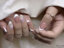 王道白フレンチラメネイル