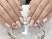 ルレーブ(LE REVE)/ワンカラーネイル×リボン