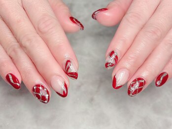 ブリスフルハピネス(Blissful happiness)/レッドデザインネイル