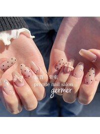 韓国系ドットネイル☆