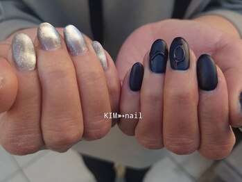 ケイアイエムネイル(KIM nail)/マグネット×ネイビーマット☆