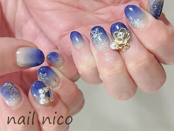 ネイルニコ(nail nico)/冬の夜空ネイル