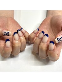 リボンフレンチネイル