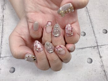 ネイル ビューティーマジック 葛西本店/ゴージャスツイードネイル