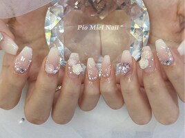 ホワイト×ローズ×立体フラワー