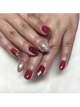 イーエムエー(e.m.a)/パラジェル【赤グレーネイル】