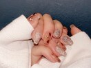 ハートフラッシュネイル春ネイル