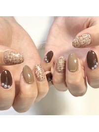 ブラウンツイードネイル