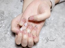ワイネイル(Y.nail)/シルバーフラワーデザイン