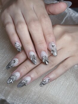 ネイルズバー 新宿店(Nails Bar)/シルバー×個性派ネイル