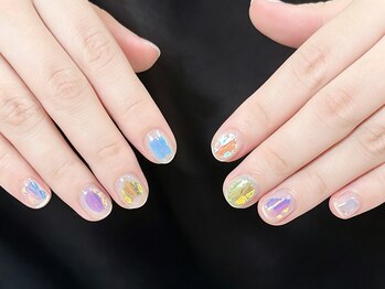 ディオーネ ネイルスタジオ(Dione)/オーロラクラッシュのきらめき