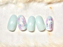 ネウィ ネイル 銀座(newi nail)/水色ニュアンスネイル