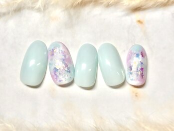 ネウィ ネイル 銀座(newi nail)/水色ニュアンスネイル