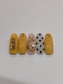 イエロー×ドット