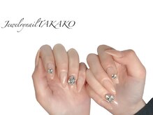 ジュエリーネイル タカコ(Jewelry nail TAKAKO)/ヌーディカラー＆ビジュー