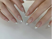 Best Nail 銀座店【ワンホンネイル・スカルプ・パラジェル・上品ジェルネイル】/フレンチガラスシルバー