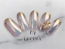 ネイルスタジオ ルキナ(LUCINA)/H-68 オーロラミラーフレンチ