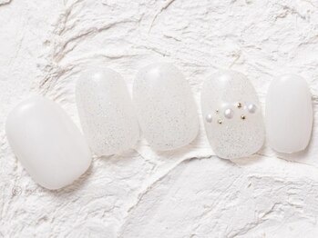 ネイルメゾン 渋谷店(NAIL MAISON)/シアーホワイトラメ¥5800
