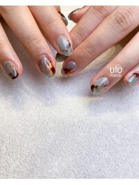 ミントブルーニュアンスネイル