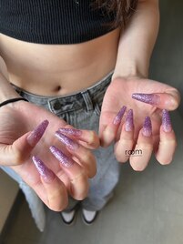 ラメネイル×ロングスカルプ