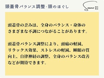 ソウノ 御茶ノ水(Souno)/頭蓋骨の調整・頭のもみほぐし