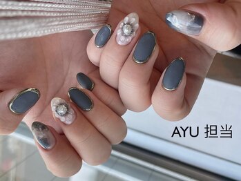 ぷっくりフラワー　囲みミラー