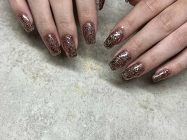 ラメワンカラーネイル