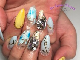 【自爪ネイル】フラワーネイル