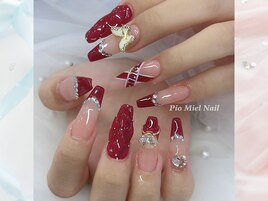 ボルドー×ニット×チェック