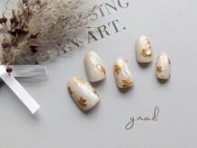 ワイネイル(Y.nail)/ゴールドフラワーネイル