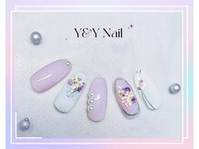 ワイアンドワイ(Y&Y)/紫っぽい2色ネイル