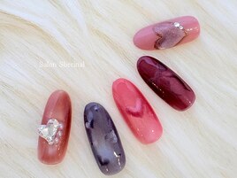 バレンタインネイル1本デザイン