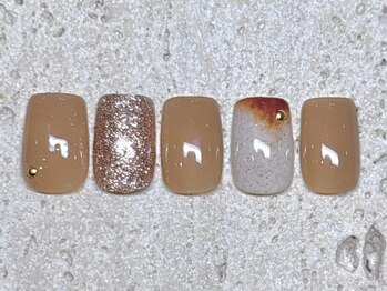 ナンバーネイル 立川(N゜Nail)/ベージュブラウンネイル