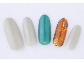 エムスラッシュ ネイル 新百合ヶ丘店(M.SLASH)/べっ甲ワンカラー