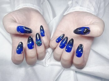 ヤシネイル(Yashi Nail)/ゴージャス持込 グラデ青黒