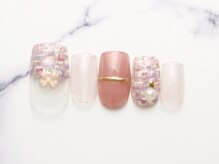 池袋ネイルサロン イイネイル(Ee-Nail)/リボンツイードネイル初回￥7500