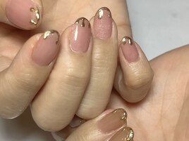 チョコがけ風ミラーネイル