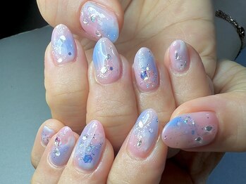 ポピコと種爪 西荻窪/ピンクとブルーのキラキラ大理石