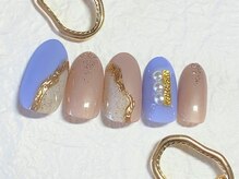 グリッター(GLITTER)/グレージュ×ブルー