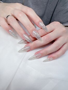 ヘブン ネイル 鶯谷(HEAVEN Nail)/シルバーグリッターネイル