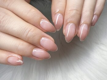 タムタムネイル 本厚木(Tam Tam Nail)の写真/光沢感がカワイイちゅるんネイルも美フォルム仕上げ♪オフィス向け・シンプル定額コースなどクーポン豊富★