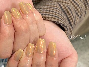 ABCネイル 新宿西口店の写真/【写真オフ込￥6980】さりげないのにオシャレなオレンジミラーで指先に最新トレンド★お得なキャンペーン中