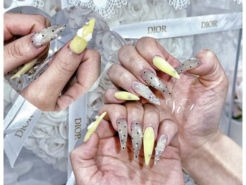 ヴィープラス(Vi+)の写真/韓国/中国ワンホン/キラキラデザイン/推し活ネイルも当店におまかせ！時間内パーツ付け放題メニューあり♪