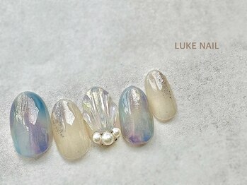 ルークネイル 恵比寿店(LUKE NAIL)/マーメイドネイル　オーロラ　夏
